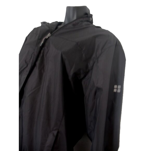 Swiss Alps Women’s Size L Waterproof Rain Jacket Wind Breaker Black Ck Measures - Picture 6 of 12